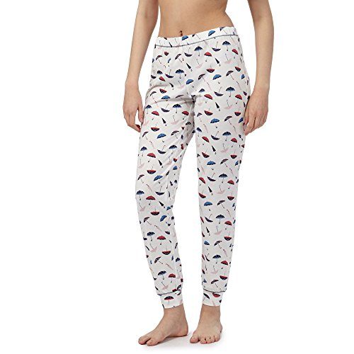 Lounge & Sleep Womens White Umbrella Print Cuffed Pyjama Bottoms 18