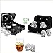 Produktbild Lucy Deer Kat 3D Skull/Diamond Eiswürfelschale Form, Flexible Silikon Eiswürfelschale Mit Deckel, Eiswürfelbereiter In Formen Für Whiskey Eis Und Cocktails - BPA-Frei Schwarz + 2 Trichter (2Pack)