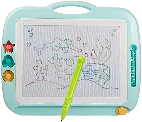 QFFL Children's Drawing Board Magnetic Tablet Magnetic Baby Graffiti Board Blue Pink 30*22cm Sketchpad ( Color : A )