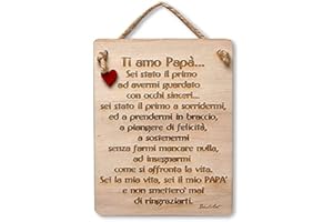 DACL'ART Targa a forma rettangolare in legno compensato di pioppo "Ti amo papà"