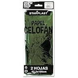 Papel celofán verde 130786 - Papel celofán color verde, tamaño 62,5x100cm, 12 hojas (Verde)