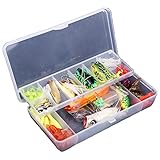 Lixada 105 Piezas Kit Señuelo de Pesca Artificial Caja de Pesca Cebo Duros / Suaves Incluye...