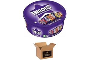 SHOPIOR Christmas Sweet Treats Assortment Tub – Sweets Box with Love Hearts, Refreshers, Drumsticks for Kids & Adults 600g (Pack 1, Heros-600g)