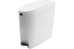 SUPAWASH-PRO Sanitary Bin 20L Slimline Washrooms Toilets Hygienic Disposal Pedal Container Bins for Female Ladies And Baby Hygiene Products - 20 litres White