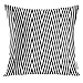Produktbild Throw Pillow Cover Black Zigzag Lines Jagged Stripes Pattern Design with Sharp Waves Repeated Chevrons Fills White Decorative Pillow Case Home Decor Square 18x18 Inches Pillowcase