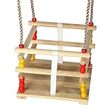Material: madera Gartenpirat Columpio Bebe, Cesta, balancin, Madera, Exterior