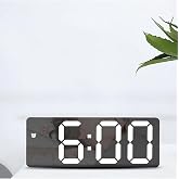 Modern LED Dijital Masa Saati Alarm Termometre Tarih Aynalı Masa&uuml;st&uuml; Saat Siyah Plastik Digital