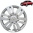 PRIGAN Wheel Cover for Nissan Sunny 15 Inch Silver Wheel Cap (Available in 15 Inch) (Set of 4 Pcs) (Press Fitting) Model- IDTEC Silver-15