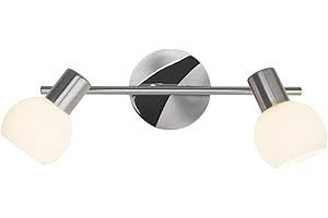 BRILLIANT lampada Tubo spot tiara 2 foglie ferro/bianco | 2x D45, E14, 40W, adatto per proiettori a caduta (non inclusi) | Scala da A ++ a E | Testa orientabile