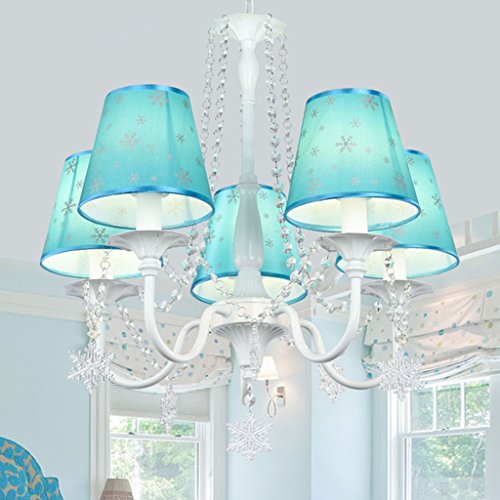 Preisvergleich Produktbild PIGE Blau Princess Room Kristallleuchter Creative Art Augenschutz Kinderzimmer Mädchen Schlafzimmerleuchten