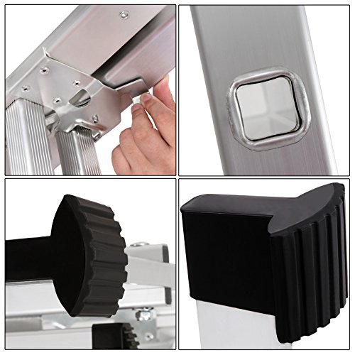 Songmics Leiter (2.57m) Treppenleiter Universalleiter 3-Wege-Haushaltsleiter aus Aluminium GLT260 - 6