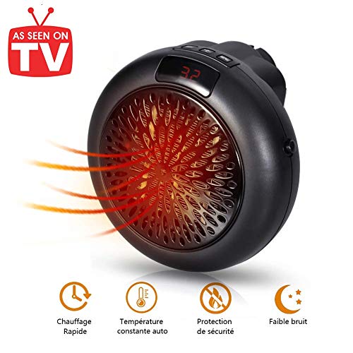 Preisvergleich Produktbild Heizlüfter Keramikheizlüfter - Mini Heizung Heater 1000W mit Timer Heizlüfter für Steckdose (Schwarz)