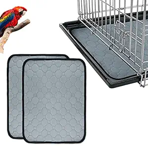 GABraden 2 Pack Bird Cage Liners,Washable Parrot Bird Cage Cushion Pad,18X14 Inch Absorbent Bird Cage Liners,Accessories for Bird Case(1814in, 2 Pack-Gary)?? (18 * 14)