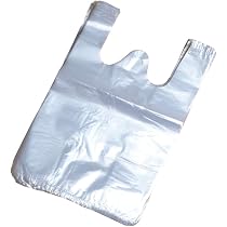 Sacs De Course Réutilisables 50µ - Lot De 200 Sacs Bretelles Blancs XL 65x30cm Conformes Décret