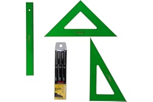 JP-JORPAY Faber Castell Técnico - Regla 813-30 Cms + Escuadra 566-25 Cms + Cartabón 666-25 Cms-Tres Rotuldores Calibrados-Indicado para uso escolar y profesional