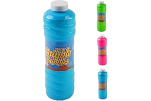 RAM ONLINE Giant 1 Litre of Bubble Mixture with Wand for Bubble Machines - Giant Garden Games Essential for Kids - Outdoor Games Bubbles for Kids (1), Multicolor, 1 bottle