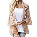 Produktbild TOPSELD Frauen Spitze Floral Open Cape Mantel Lose Bluse Kimono Jacke Strickjacke (Khaki,XX-Large)