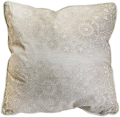 Art for Home Antique Lace Printed Cream Filled Cushion 50 x 50cm