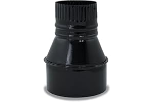 CAEXVEN Reducción Tubo Chimenea 130 a 120mm - Adaptador Negro Vitrificado para Estufas de Leña - Reductor Macho-Hembra - Tubo Estufa