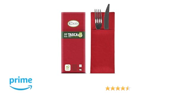 Class C4032ta 110 Pefc Airlaid Tovagliolo Tasca Portaposate Carta Rosso 40x32x08 Cm 20 Unità