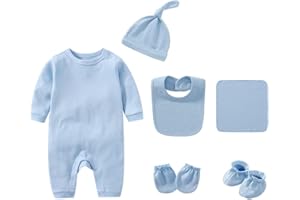 KIDDLETOWN Tutine per neonati, Ragazzo Ragazze Manica Lunga Tutine, 6pcs Bambino Pigiama, Pigiama in Cotone Neonato, Pigiama Bambino Tutine Jumpsuit Abbigliamento Neonato（0-3 Mesi）
