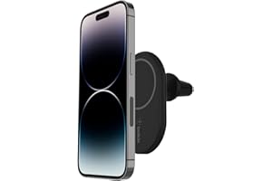 Belkin BoostCharge Supporto da auto Magnetico per Telefono, Caricatore Wireless Compatibile con MagSafe, Caricabatterie auto per iPhone 17, Air, Pixelsnap, iPhone 16, 15, 14 (cavo e inclusi)