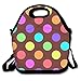Produktbild Rainbow Dots Printing Lunch Bags Insulated Zip Cooler Bag Portable Takeaway Film Pack Cooler Bag Lunch Box Package Picnic Outdoor Travel Fashionable Handbag Pouch For Women Men Kids Girls