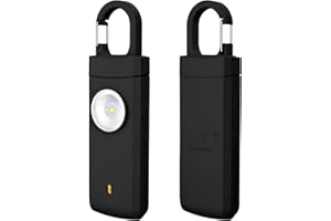 MIAWTRO Taschenalarm, 130 dB Notfall Persönlicher Alarm mit LED Taschenlampe,Schrillalarm für Frauen USB Aufladbar, persönlicher Alarm für Kinder, Damen, ältere Studenten, Selbstschutz（schwarz）