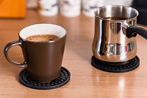 Silikon-Untersetzer – 8 Stück Schwarz Glasuntersetzer-Set Onderzetters für Bar, Wohnzimmer, Küche, von SveBake - 7