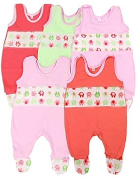 Babystrampler Jungen Strampler Baby Strampelanzug Mädchen 100% Baumwolle im 5er Pack