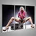 Produktbild islandburner Bild Bilder auf Leinwand Sexy Mädchen mit Einem Tonbandgerät Boombox Cool! Wandbild Leinwandbild Poster DAG