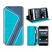 Produktbild MOBESV Smiley Nokia 5 Hülle Leder, Nokia 5 Tasche Lederhülle/Wallet Case/Ledertasche Handyhülle/Schutzhülle mit Kartenfach für Nokia 5, Aqua/Dunkel Blau