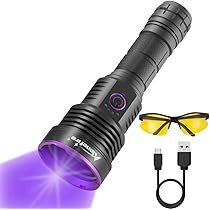 Alonefire SV16 5W Klein UV Flitslicht 365nm USB Oplaadbaar Ultraviolet Zwart Licht Mini Huisdier Urine Detector voor Hars, Amber Zoeken, Vissen met Powerbank, Ingebouwde 2600mAh Batterij