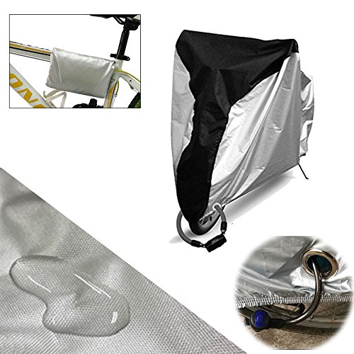 Fahrradabdeckung, Sounor 190T wasserdichte dehnbare Fahrradgarage, Fahrradschutzhülle, Universal Fahrrad Regenschutz, Gewebeplane, Schutzbezug 200x70x110CM – Schwarz - 7