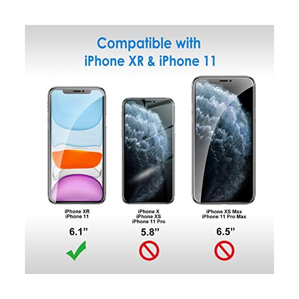 JETech Protector de Pantalla Compatible iPhone 11 y iPhone XR 6,1", Vidrio Templado, 2 Unidades - Image 3
