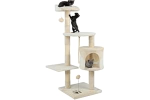 lionto Árbol rascador para Gatos Altura 112 cm, Beige/Blanco