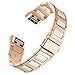 Produktbild für Fitbit Charge 2 Bänder, aisports Fitbit Charge 2 Edelstahl Keramik Splicing Design Ersatz Armband Band Armband für Fitbit Charge 2 Smart Watch, Fitness-Zubehör, Rosa-Gold/Weiß