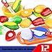 Produktbild Küchenspielzeug für Kinder, Gusspower Plastik Obst Gemüse Spaß Cutting Pretend Spielzeug Set, Kinder Rollenspiele Toy, Pädagogisches Frühes Alter Grundlegende Fähigkeiten Entwicklung (12PCS)