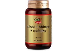 Obire | Reishi + Shitake + Maitake 300 mg | 90 Cápsulas | Sistema Inmune | Defensas | Complemento Alimenticio