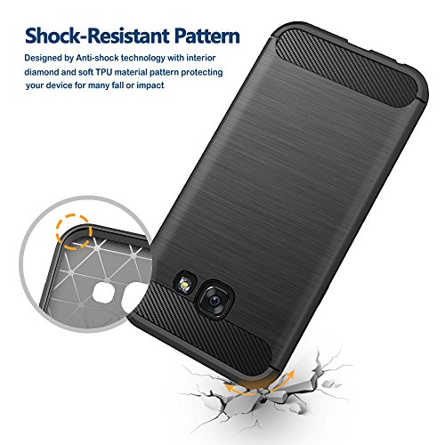 Simpeak Samsung Galaxy A5 2017 5 2   Funda  Negro TPU Samsung Galaxy A5 Carcasa Funda Suave Flexible Piel Resistente a los Ara  azos Silicona Protectora para Samsung A5 2017