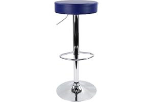 KKTONER Barhocker Höhenverstellbar drehbar SPA Arbeitshocker Bürohocker aus PU Leder Blau