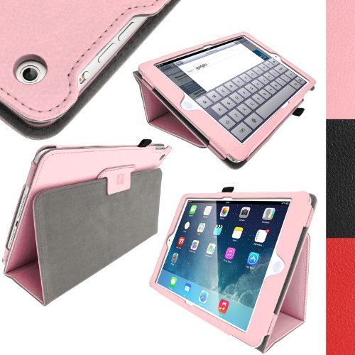 igadgitz Pink Rosa PU Ledertasche Hülle Folie für Apple iPad Air 2013 Mit Multi-Winkel Betrachtungs-stand + Auto Sleep/Wake + Displayschutzfolie