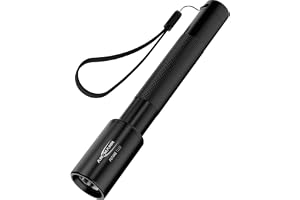 ANSMANN LED-ficklampa, 150 lumen ultraljus ficklampa [svart] stänk, stöt- och dammsäkert ljus inkluderar 1 x AA-batteri och h