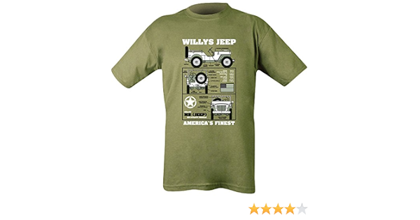 Kombat UK, Maglietta da Uomo, Serie Willys Jeep, Uomo, Willys Jeep, Olive  Green, 2X-Large : Amazon.it: Abbigliamento