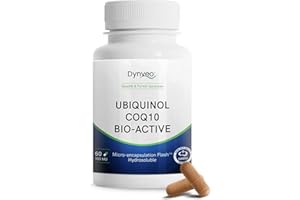 Dynveo - Ubiquinol Coenzyme Q10 Kaneka - Antioxydant Énergie cellulaire Métabolisme - Forme Bioactive Stable Biodisponible - 60 Gélules Vegan Sans Additifs