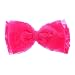 Claire's Girls and Womens Large Neon Lace Bow Hair Clip in Pink