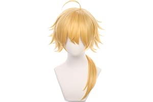 UTIEHD Anime Cosplay Perücke, Genshin Impact Perücke, mit zwei Perückenkappen, für Halloween, Party & Co. (Thoma Cosplay)