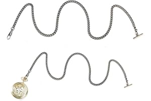 SHANRYA Chaîne de Montre, Support Pendentif 65cm chaîne de Montre de Poche rétro pour Accessoires de Montre pour décorer(Bronze)