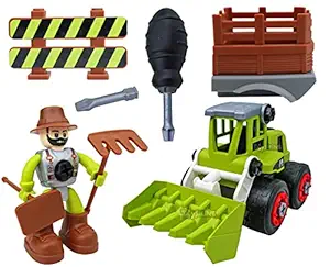 Toyshine Farmers Planet DIY Take Apart Farm Truck Playset for 3,4,5,6 Year Old Kids STEM Building Toy- Model C- Shovel