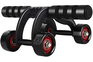 Obelunrp Abdominal Roller Wheel, 4 Wheels Core Workout Ab Roller, Ab Muscle Wheel Roller Trainer, Abdominal Exercise Machine for Women Men Fitness Equipment